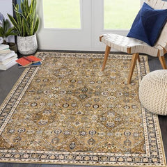 GARVEE Area Rug 5x7 Machine Washable Rugs Oriental Living Room Rug Floral Bedroom Rug Non-Slip Stain-Resistant Dining Room Rugs with Rubber Backing,Extra Soft Non Shedding Non Skid Vintage Carpet