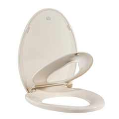 GARVEE Elongated Toilet Seat, Built-in toddler seat, fits adults and kids, slow close, magnet feature, potty training aid