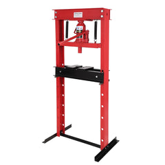 GARVEE Hydraulic Shop Press, 20-Ton Benchtop Hydraulic Shop Press With Press Plates, H-Frame Garage Floor Press, Adjustable Working Table Height, Red