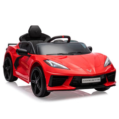 GARVEE 12V Kids Ride on Car Licensed Corvette Battery Powered Car Toddles Electric Sports Car Toy with Remote Control, Visual Dashboard, LED Lights, Music, Gifts for Boys Girls, Red