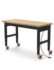 Height Adjustable Workbench, 48X24 Inch,2200 Lbs Weight Capacity with Power Socket,Cable for Garages, Workshops, Homes & Offices