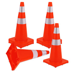 GARVEE Traffic Cones , PVC Safty Cones with reflective tape, Orange Cones for Parking, Construction, Training, Sports, Caution, Road Cones - 36 Inch/6 Pack