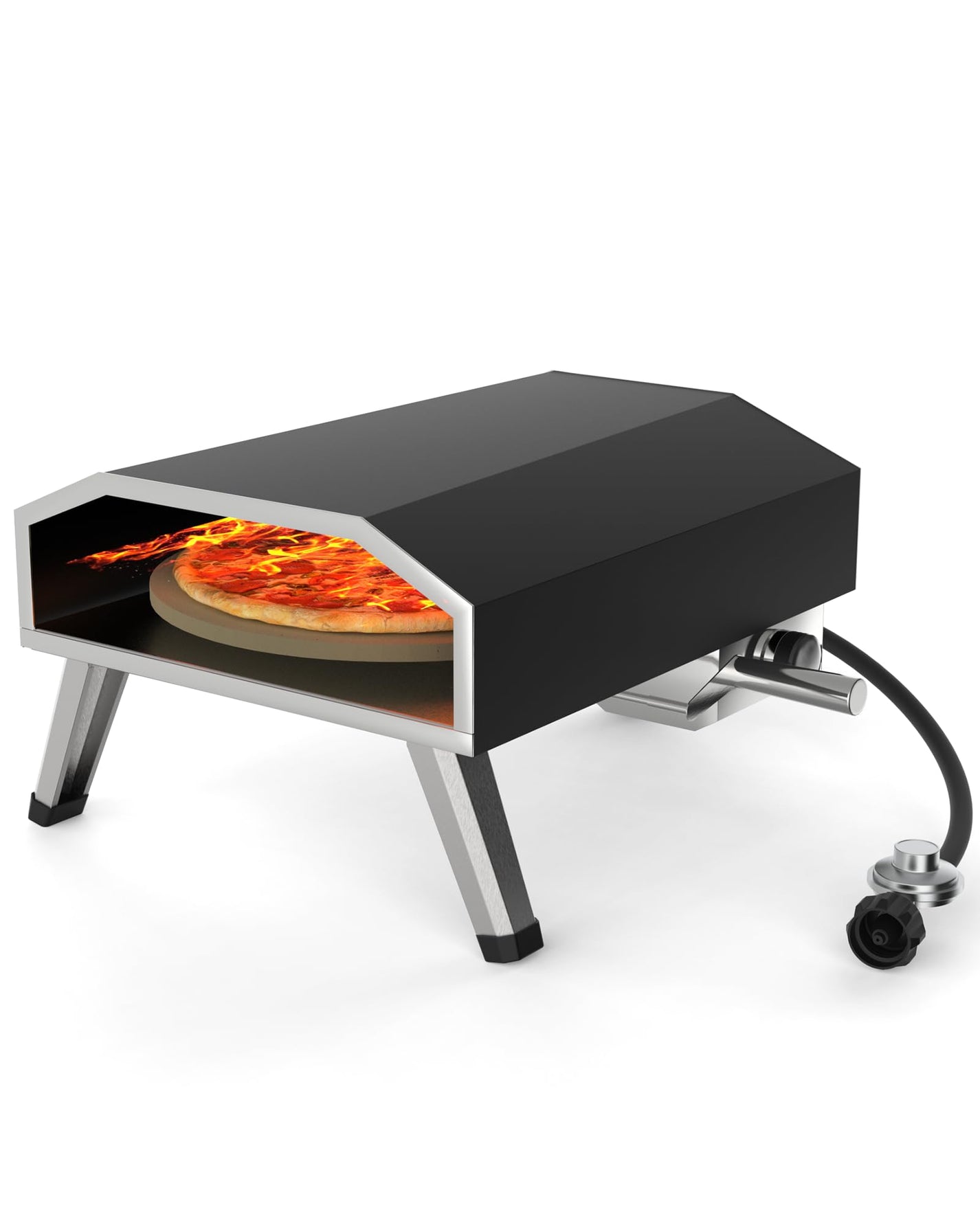 16inch 8000W Gas Pizza Oven, 1000°F, Auto-Rotate, Outdoor