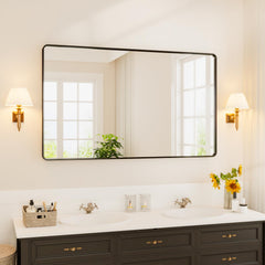 GARVEE Black Metal Framed Bathroom Mirror for Over Sink 60 * 36