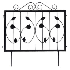 Decorative Garden Fence 6 Pack, 23.6in (H) x 11.8ft (L) Rustproof Metal Border Fences Decor Animal Barrier for Yard Outdoor