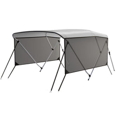 GARVEE 3 Bow Bimini Tops with Mesh Sidewalls Support Poles for Boats, Marine Grade Canvas Top, Include 2 Straps, 2 Rear Support Pole, Storage Boot