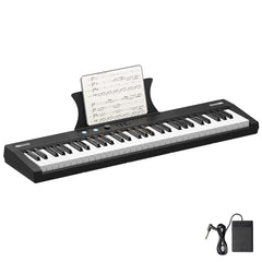 GARVEE 61 Key Keyboard Piano, Portable Electric Semi-Weighted Keys with Pedal, Built-In Speakers, Digital Display, 128 Tones, Perfect for Beginners and Professionals