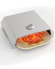 GARVEE Pizza Oven Kit With Pizza Stone, Built-In Thermometer,Stainless Steel Portable Pizza Oven Kit for Outside, Camping, Oven, Charcoal Grill,18 in. x 14 in. x 5 in