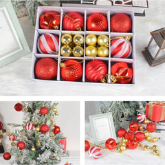 GARVEE 26pcs Multicolor Christmas Ball Set Christmas Tree Ornaments for Home Party Decorations red Gold