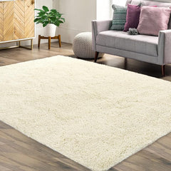 GARVEE Area Rug for Bedroom Living Room Rugs Non-Slip 3x5 Carpet Plush Rug for Living Room Non-Shedding Mats Fuzzy Rug,Solid,Beige