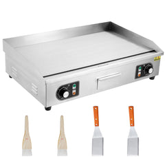 22 Inch 1600W Commercial Electric Countertop Grill, 122°F-572°F