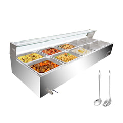 120 Qt Commercial Food Warmer, 1500W Bain Marie, 6