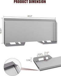 GARVEE 3/16" Skid Steer Attachment Plate, Steel Quick Tach Attachment Loader Plate, [2000 LBS Max] Thick Skid Steer Mount Plate Fits Kubota, Bobcat, Tractors