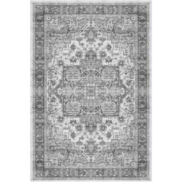 GARVEE Area Rug for Living Room, 8x10 Machine Washable Vintage Rug Carpet for Bedroom Dinning Room, Distressed Area Rug Indoor Non Slip No Pile, Grey