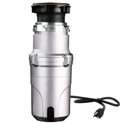 GARVEE Garbage Disposal 1/2 Hp, Continuous Feed Noise Insulation Food Waste Disposal, Stainless Steel 3 Stage Grinding, With Dishwasher Connection, Splash Guard, Elbow, for Kitchen Sink, Silver