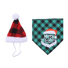 GARVEE Pet Christmas Saliva Towel Triangle Bibs Plaid Pattern Puppy Costume Decorations for Small Medium Large Dogs Cats No. 9 Suit One Size fits All