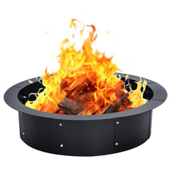 GARVEE Fire Pit Ring, 36-Inch Outer/30-Inch Inner Diameter Fire Ring for Outside, 3.0mm Thick Metal Steel Duty Solid Round Fire Pit Insert, DIY Fire Pit Liner Campfire Ring Above or In-Ground