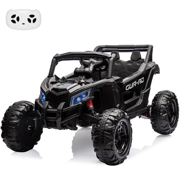 GARVEE 24V Ride-On UTV: Remote Control, 200W Motor, Spring Suspension, Music, LED Lights, for Boys & Girls - Black