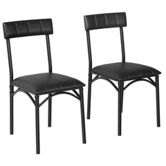 GARVEE Counter Height Bar Stools Set of 2, PU Leather, Footrest, Ergonomic Backrest, Easy Assembly, Classic Black, Ideal for Kitchen Island