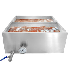 GARVEE Maple Syrup Evaporator Pan, 24 x 24 x 9.4 Inch Maple Syrup Pan with Thermometer & 3/4