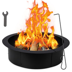 GARVEE Fire Pit Ring, 36 Inch Outer/30 Inch Inner Diameter Fire Pit Liner,1.5 mm Thickness Fire Pit Insert, DIY Fire Ring On, In-Ground, Smokeless Bonfire Liner for Outdoors