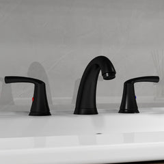 GARVEE Bathroom Faucet 3 Hole 8 Inch Widespread Bathroom Faucet - 8 Inch / Black