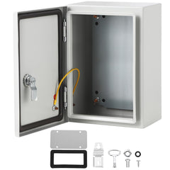 GARVEE NEMA Steel Enclosure, 12x8x6 Electrical Junction Box with Mounting Plate, IP66 Waterproof & Dustproof, NEMA 4X Steel Electrical Box for Outdoor/Indoor