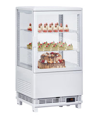 GARVEE 58L/2.1 Cu.FT Commercial Refrigerator Display Case, Double-Layered Glass Countertop Bakery Display Fridge with LED Lighting for Store Office