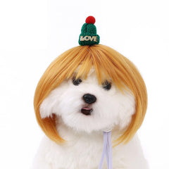 GARVEE Funny Dog Cosplay Wig, Fashion Headwear Apparel Toy, Pet Supplies, Dog Dress Up for Halloween, Christmas, Parties, Festivals, Dog Wigs for Small Medium and Large Dogs