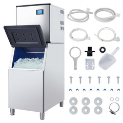 GarveeTech Commercial Ice Maker - 360LBS/24H with 330.7LBS Storage, 700W Auto Self-Cleaning, 3.5-Inch Led, Fresher Ice, Stay Chilled, Effortless Use