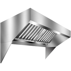 GARVEE Commercial Exhaust Hood, 5ft Concession Trailer Hood System for Food Truck, Stainless Steel Vent Hood with 2 Detachable U-shaped Grid Oil Filter Mesh, Heavy Duty Commercial Kitchen Equipment