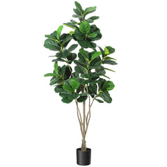 GARVEE Artificial Tree,Faux Fiddle Leaf Fig Tree,6ft Tall Ficus Tree Artificial for Home Decor,Fake Lyrata Fig Plants Green Tree with Pot for Indoor Outdoor Home Office Living Room Bathroom Decor