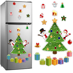 GARVEE Christmas Tree Refrigerator Magnets Decorations DIY Snowman Tree Magnets Set Magnetic Xmas Tree Refrigerator Stickers for Christmas Holiday Refrigerator Metal Door Decor