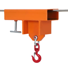 GARVEE Forklift Lifting Hook Attachment, 2200 Lbs Capacity Single Mobile Forklift Crane, Forklift Lifting Hoist with Swivel Hook and Large T-Screw, Orange