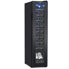 Wine Fridge 177 Bottle, Wine Cooler Refrigerator with 41~64°F Digital Temperature Control, Wine Refrigerator Freestanding for Red White Wine, Champagne, Beer with Blue Interior Light - 18 Bottles