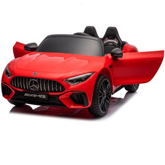 GARVEE 12V Mercedes-Benz SL63 Ride-On Car: Remote Control, 2x35W Motors, 3-8 MPH, LED Lights, MP3, USB, Bluetooth, for Ages 3-7 - Red