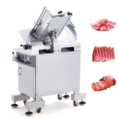 GARVEE Fully Automatic Meat Slicer, 1500W Floor-Standing Commercial Meat Slicer with 14