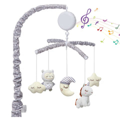 GARVEE Baby Crib Mobile, Nursery Mobile for Crib with Music Motor Spinner, Musical Crib Toys for Infants 0-6 Months Girls and Boys, Crib Mount Mobiles with 36 lullabies, Gray