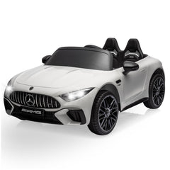 GARVEE 12V Mercedes-Benz SL63 Ride-On Car: Remote Control, 2x35W Motors, 3-8 MPH, LED Lights, MP3, USB, Bluetooth, for Ages 3-7 - White