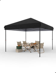 KYBOLT 10x10 Ft Pop Up Canopy Tent Easy One Person Set-up, Instant Portable Shelter with 4 Stakes, 4 Ropes, 4 Sandbags for Patio, Outdoor Activities (Black)