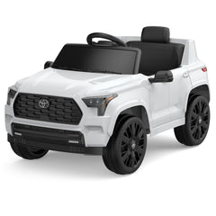 GARVEE Ride on Truck Car, 12V Licensed Toyota Electric Cars for Kids, Ride on Toys with Remote Control, Spring Suspension, LED Lights, Bluetooth, 3 Speeds - White