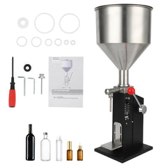 GARVEE 5-50ml Manual Paste Liquid Filling Machine - Adjustable Bottle Filling Machine With 10L Transparent, Lightweight Design for Creams Perfume Drink Medicine - 5-50ml with shelf / Black2