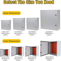 GARVEE Steel Electrical Box,15.7 x 12 x 23.6 inches,IP66, Lockable, for Outdoor/Indoor Safety