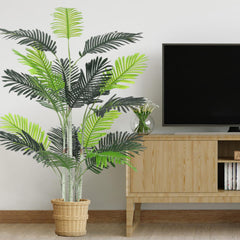 GARVEE Artificial Palm Tree, 4.7 Feet Fake Tropical Paradise Palm Plant, Potted Faux Tree Floor Plant for Indoor Outdoor Home Office Living Room Bedroom Decor