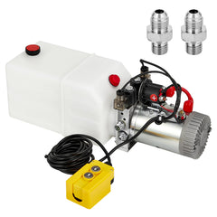 GARVEE Double Acting 12V Hydraulic Power Unit, 13Qt, for Car Lifts - 鈥? Quart Plastic Tank Double