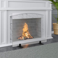 GARVEE Tempered Glass Fireplace Screen - 29