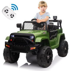 GARVEE 12V Ride On Truck Car for kid : Remote Control, 3 Speeds, MP3 Music, Suspension, LED Lights,for 3+ Year Old - Green