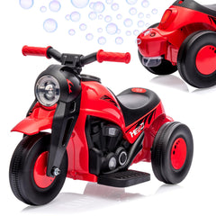 Garvee Kids Electric Motorcycle with Bubble Function, 3 Wheels Car for Kids - Red