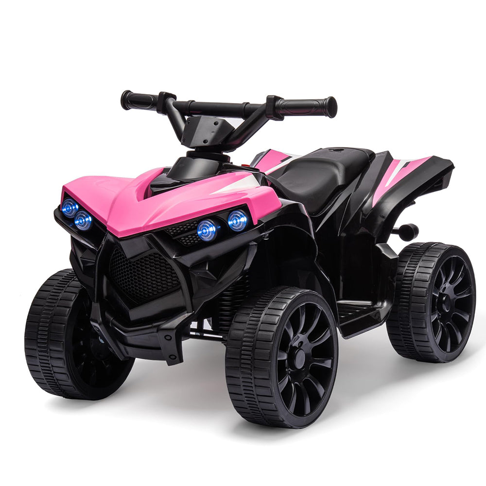 GARVEE Kids 6V ATV for Kids Toddler 3+ years, Max 55lb Capacity ，With LED, Music, Foot Pedal, Wear-Resistant Wheels, 1.9 MPH - Pink