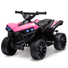 GARVEE Kids 6V ATV 4-Wheeler: LED, Music, Foot Pedal, Wear-Resistant Wheels, 1.9 MPH, 55lb Capacity for Kids Toddler 2.5-6 Years - Pink